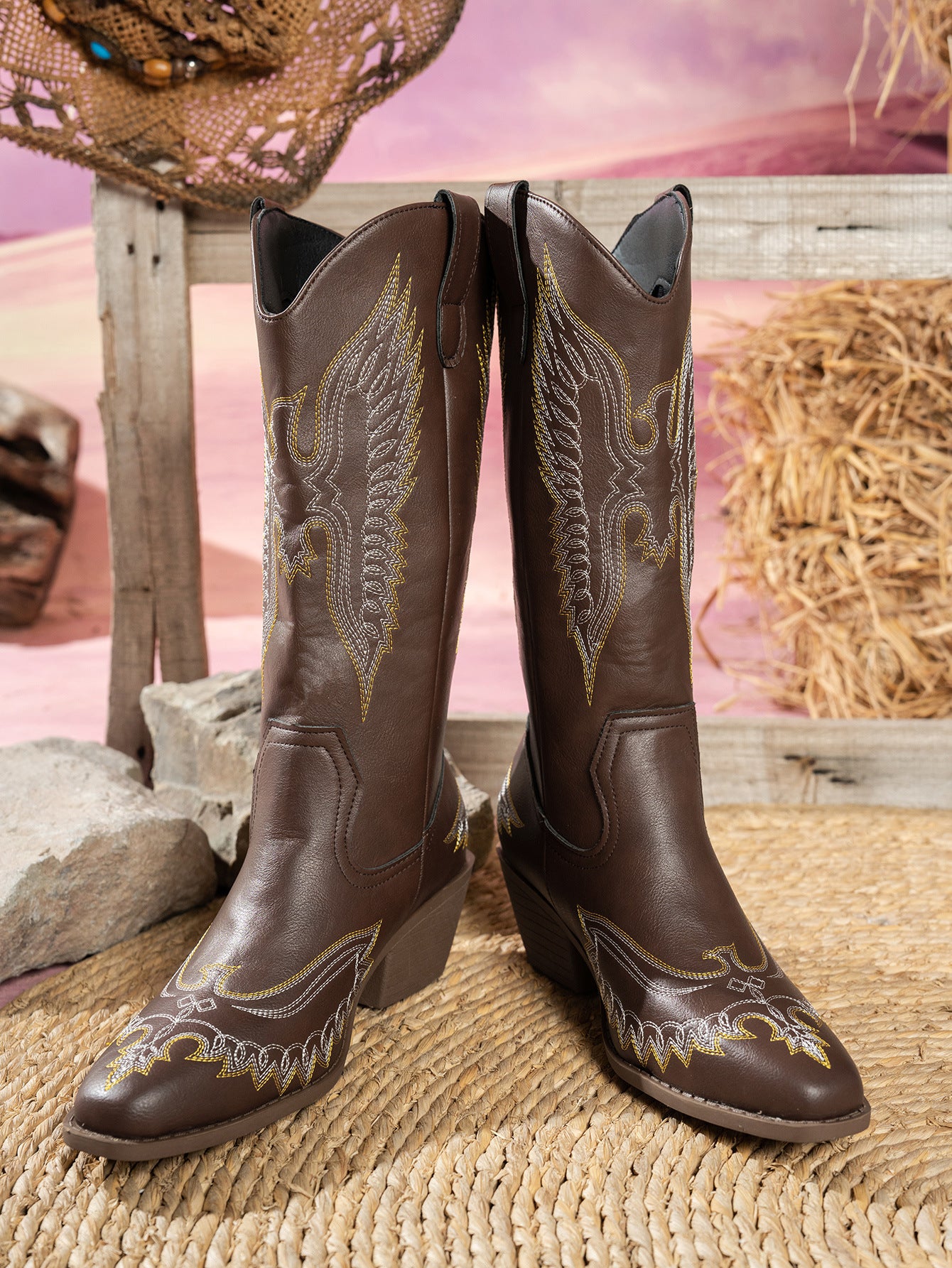 Damen Cowboy-Stiefel mit extravaganten Stickereien Fudus