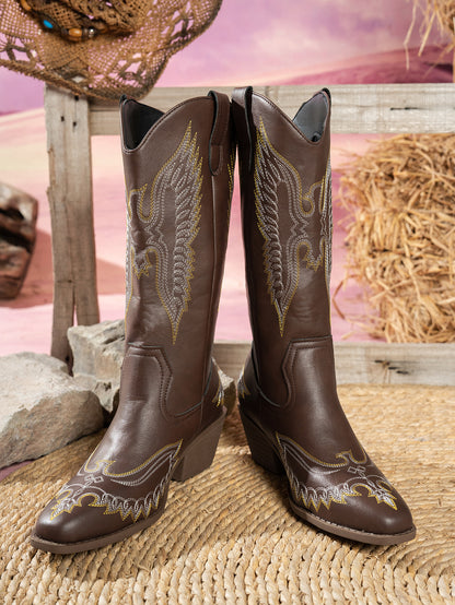 Damen Cowboy-Stiefel mit extravaganten Stickereien Fudus