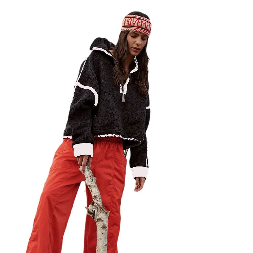 Damen kuschelige Fleecejacke mit hochgeschlossenem Kragen und Reißverschluss Fudus