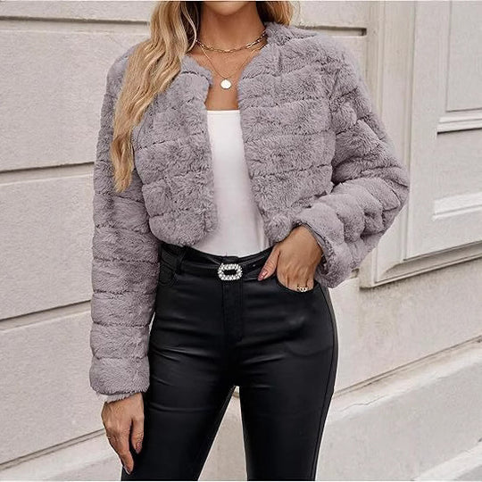 Damen modischer Leopardenplüschjacke Fudus