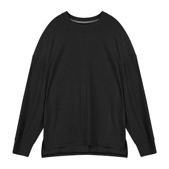 Damen Langarmshirt mit lässigem Schnitt und atmungsaktiver Baumwollmischung Fudus