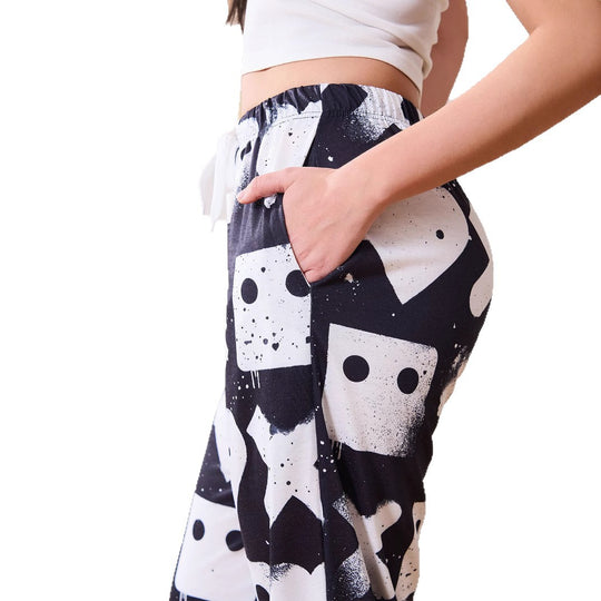 Damen lässige Freizeithose mit grafischem Print Fudus