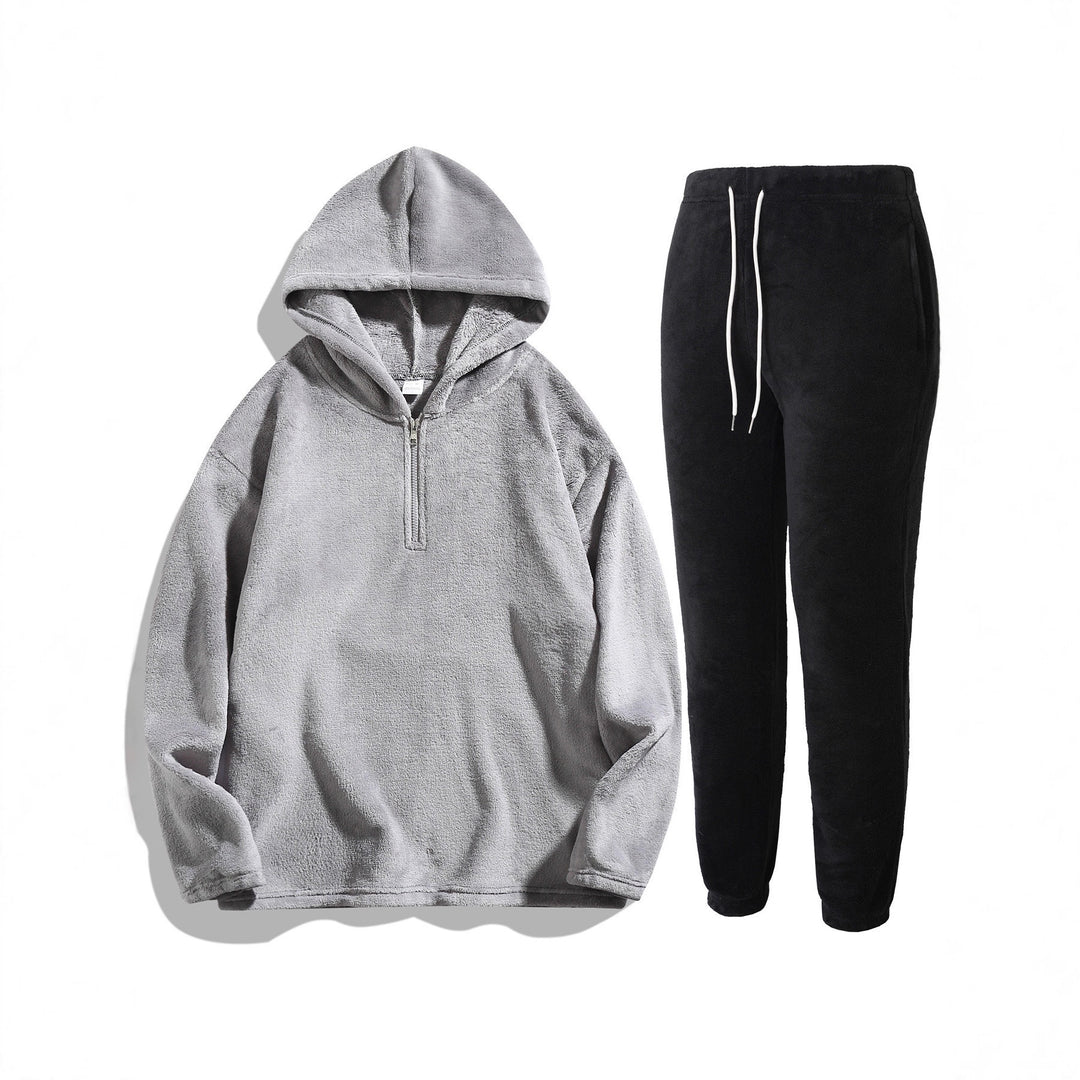 Damen Kapuzensweater und Jogginghose Set aus kuscheligem Fleece Fudus
