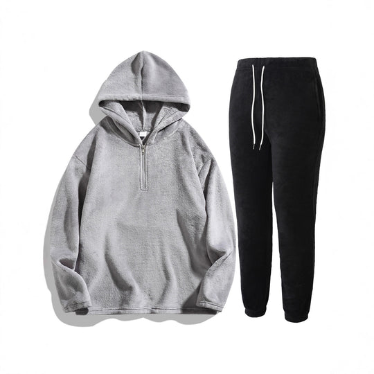 Damen Kapuzensweater und Jogginghose Set aus kuscheligem Fleece Fudus