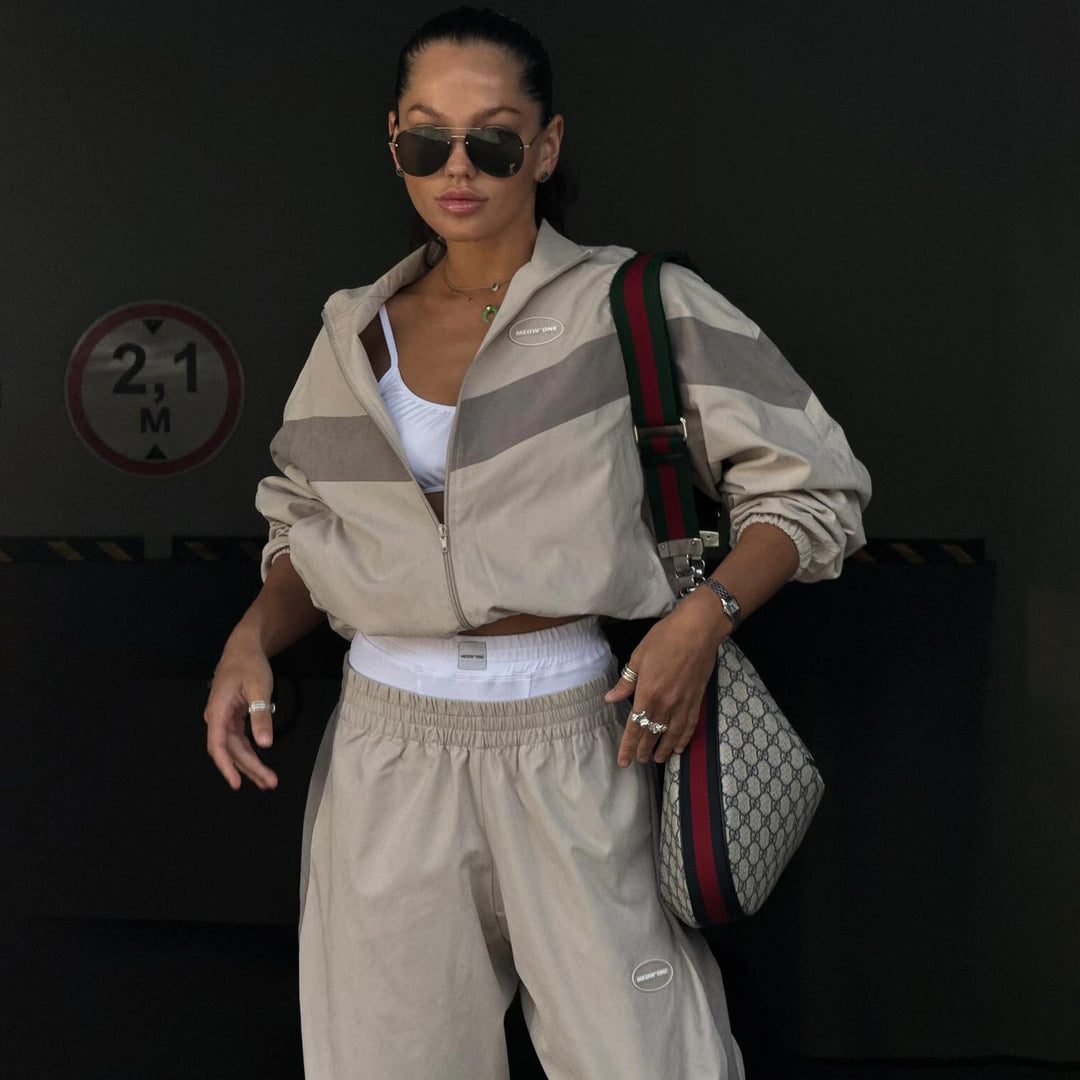 Damen lässige Freizeithose mit weitem Schnitt und elastischem Bund Fudus