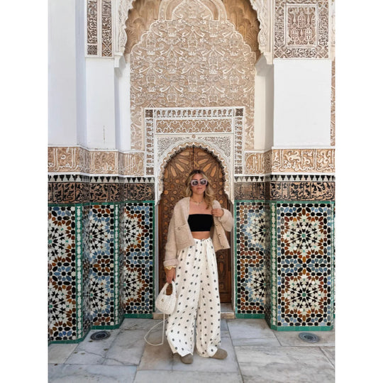 Damen Lässige Schlaghose mit modischem Print Fudus