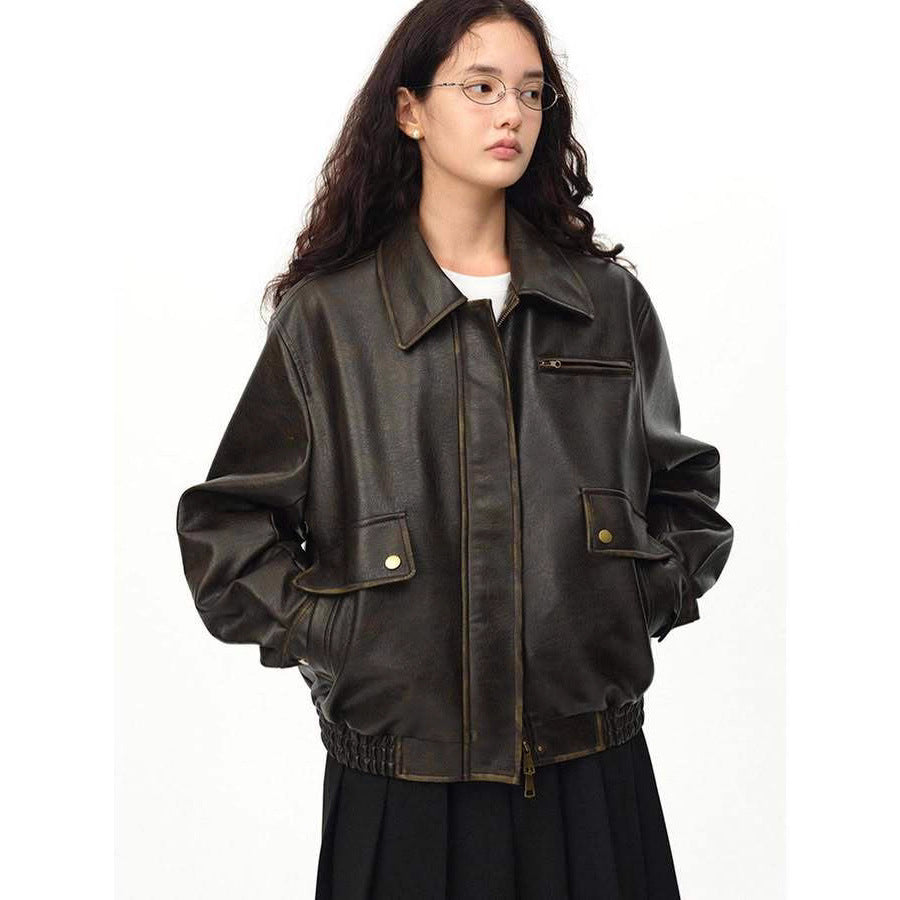 Damen lässige Lederjacke Fudus