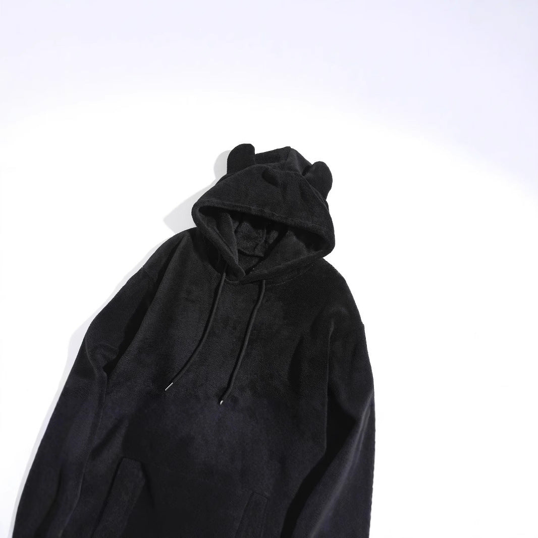 Damen kuscheliger Fleece-Hoodie mit Ohren Fudus