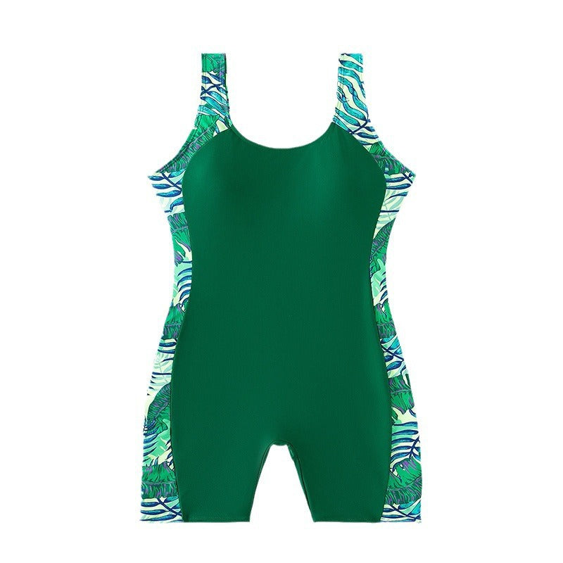 Damen Badeanzug Einteiler Sportlich Blumenmuster Figurbetont Elastisch