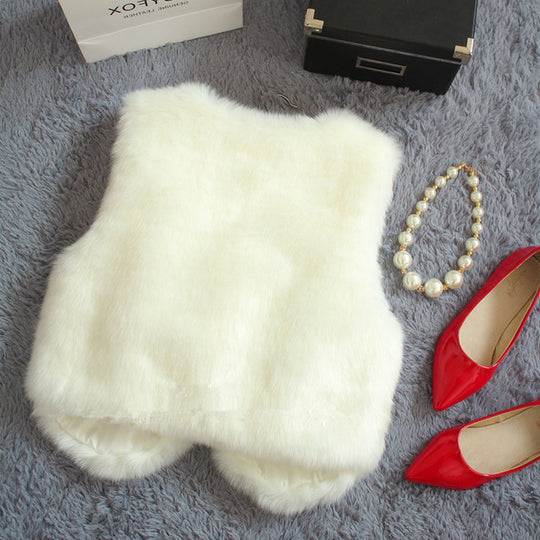 Damen Kuschelige Kunstfellweste Fudus