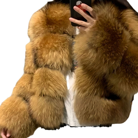 Damen kuschelige Pelzjacke Fudus