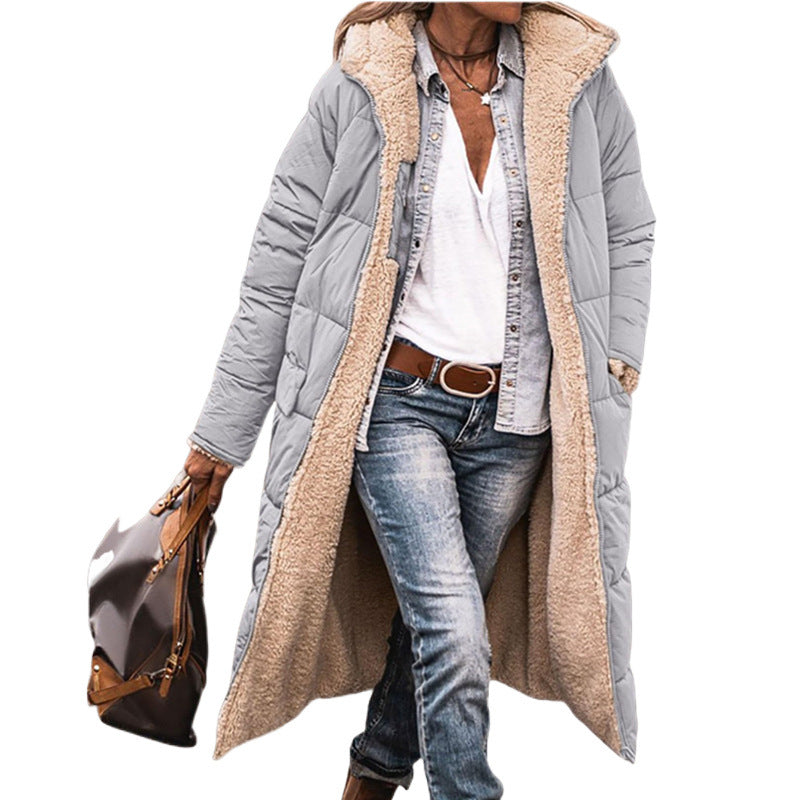 Damen Langer kuscheliger Wintermantel Fudus