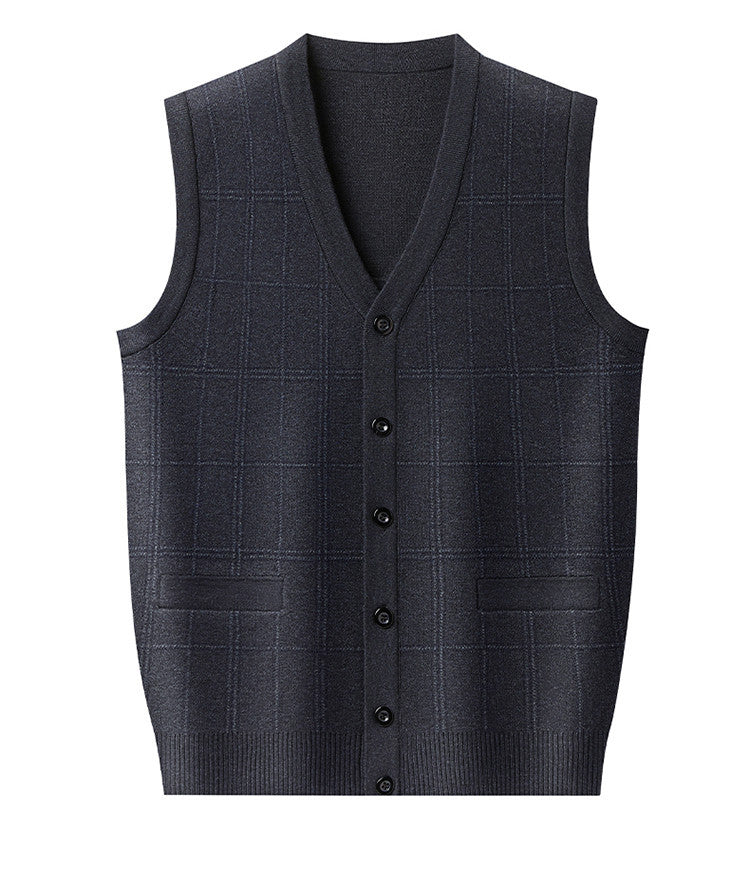 Damen Weste mit Karomuster und Knopfleiste Fudus