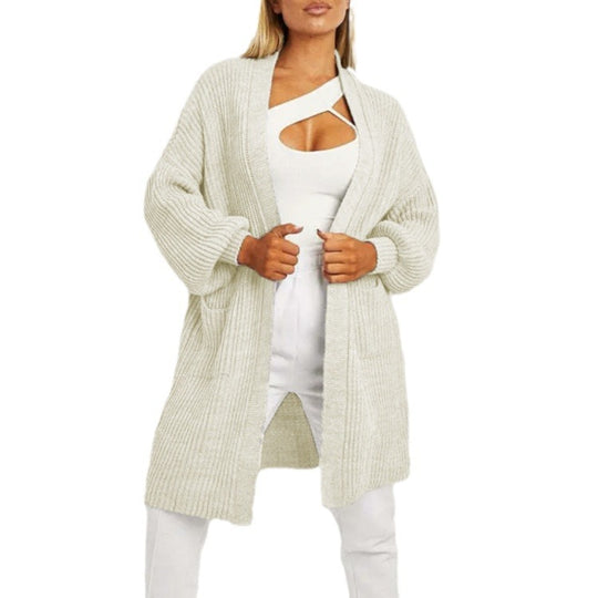 Damen Grobstrickcardigan mit lässigem Schnitt und praktischen Taschen Fudus