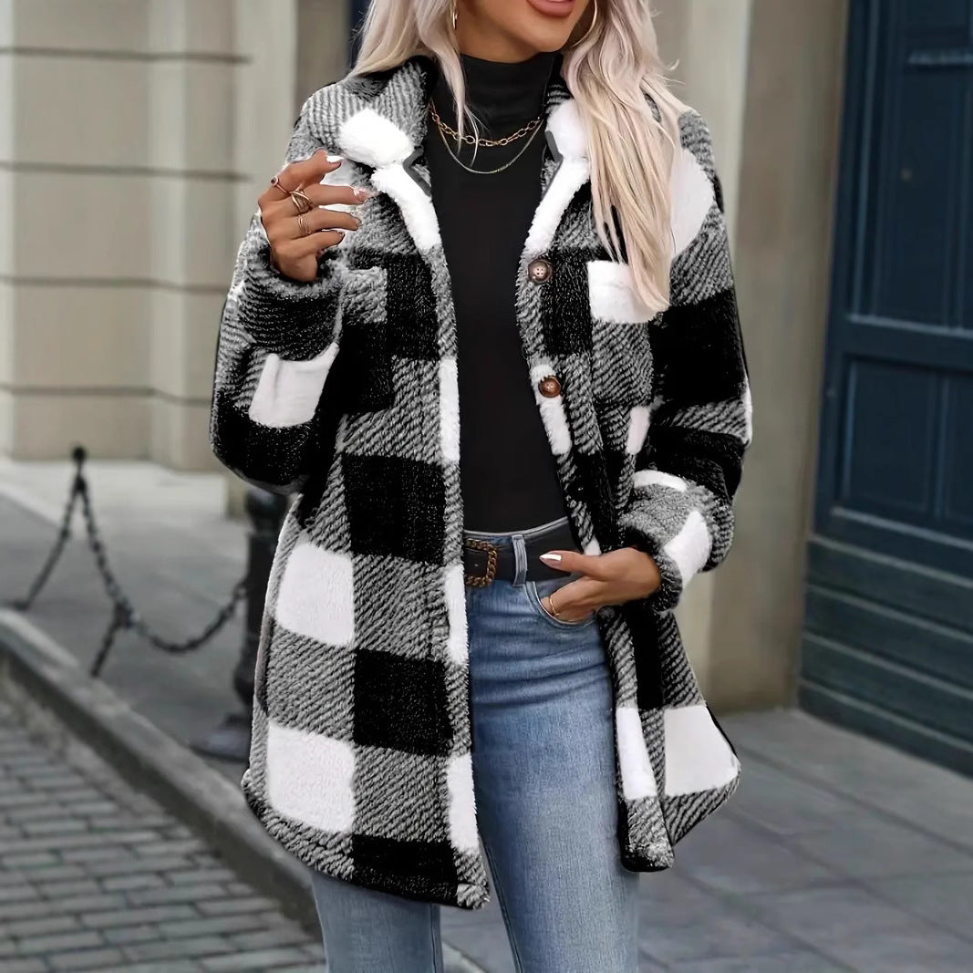 Damen Karierte Fleecejacke Fudus