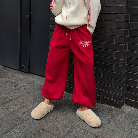 Damen lässige Freizeithose mit weitem Schnitt und weichem Innenfutter Fudus