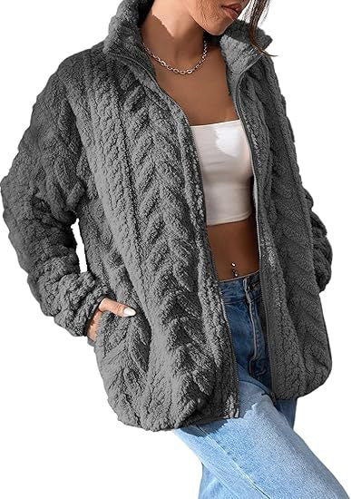 Damen Kuschelige Fleecejacke Fudus