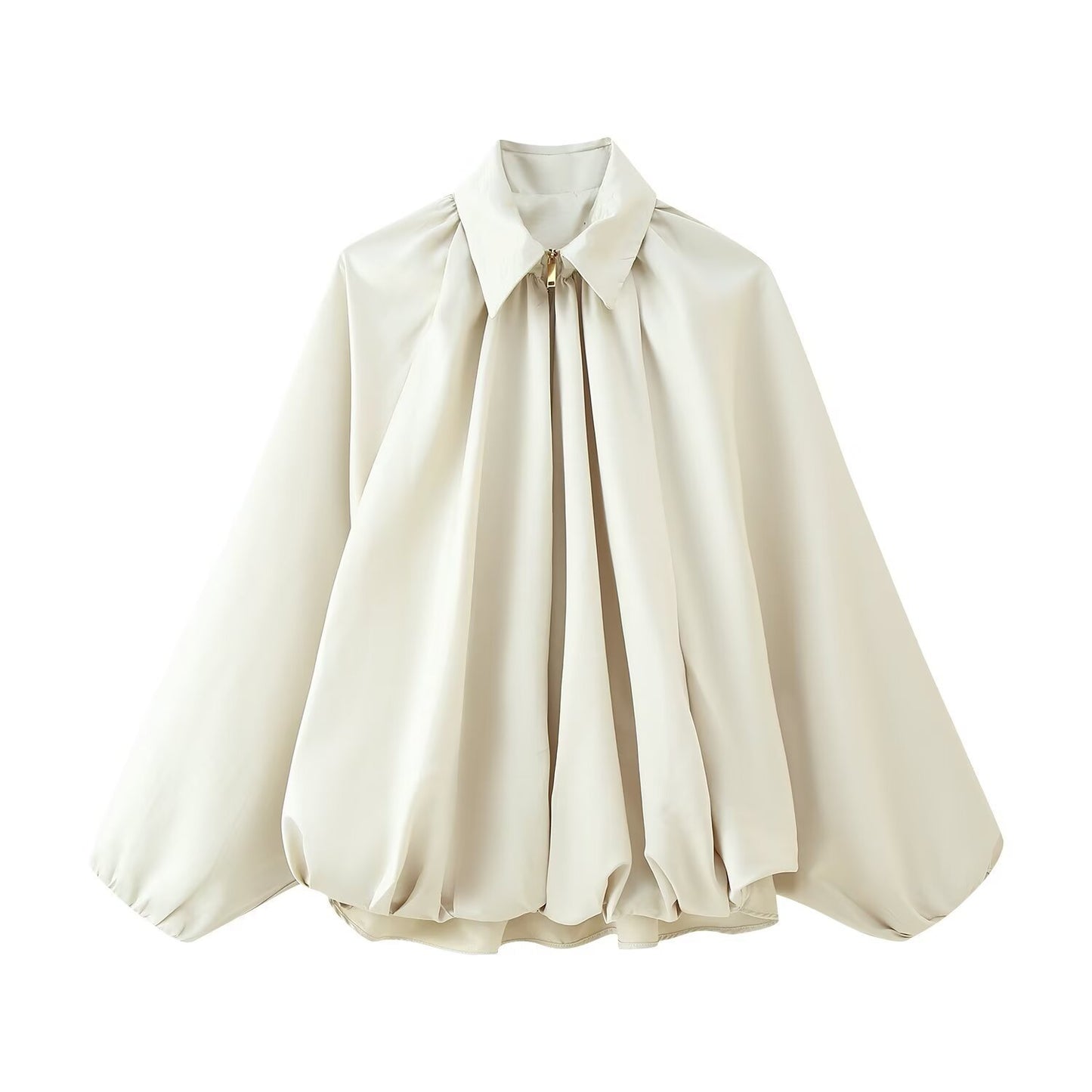 Damen innovatives Oversized Hemd mit raffinierten Falten Fudus