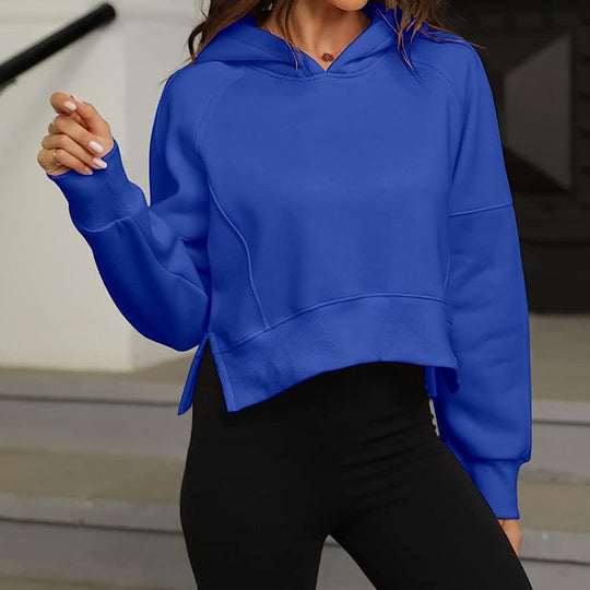 Damen modischer cropped Kapuzenpullover Fudus