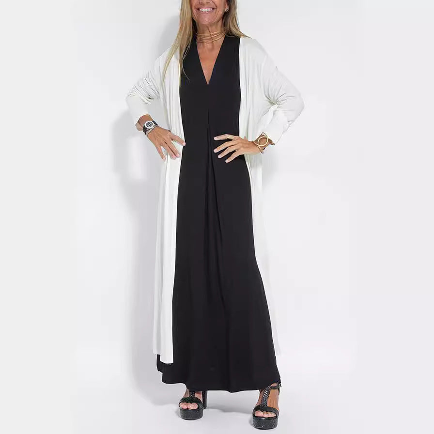 Damen Langer Cardigan mit Fließendem Schnitt
