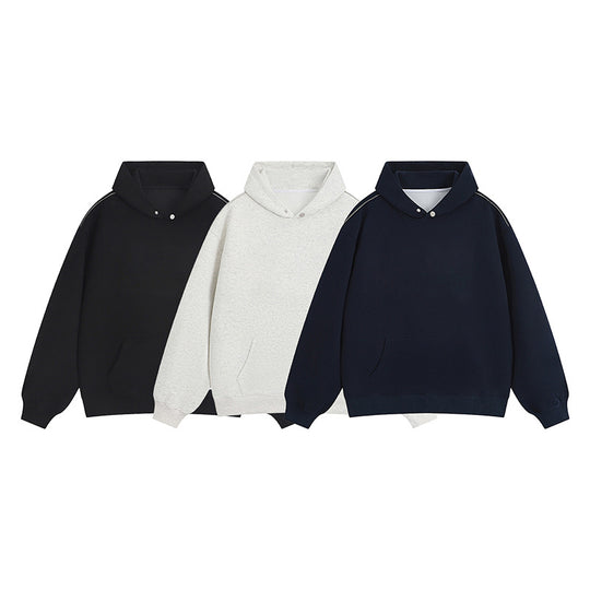 Damen Kapuzenpullover mit praktischen Druckknöpfen und Kängurutasche Fudus