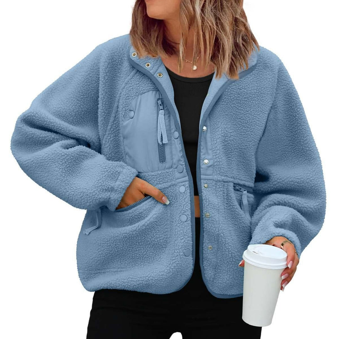 Damen kuschelige Fleecejacke mit praktischen Taschen Fudus