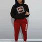 Damen Hoodie und Jogginghose Set mit kreativem Print Fudus