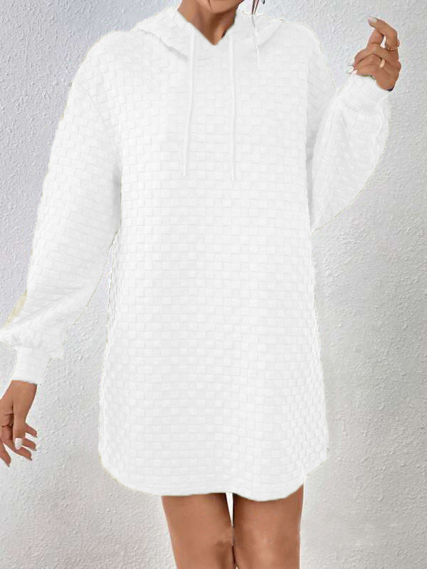 Damen Kapuzenkleid aus strukturiertem Material Fudus