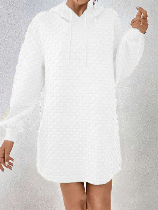 Damen Kapuzenkleid aus strukturiertem Material Fudus