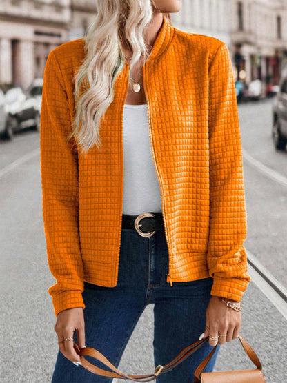 Damen leichte Steppjacke mit hohem Kragen und durchgehendem Reißverschluss Fudus