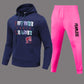 Damen Hoodie und Jogginghose Set mit auffälligem Schriftzug und buntem Design Fudus