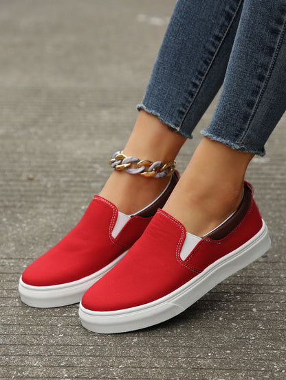 Damen Slip On Sneakers Aus Hochwertigem Obermaterial Mit Elastischen Einsätzen