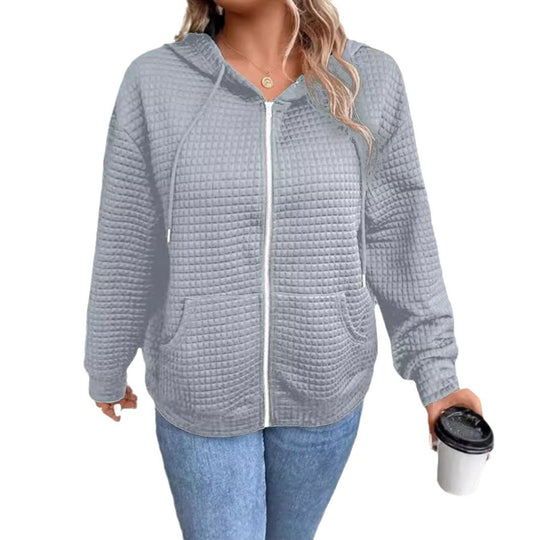 Damen kuschelige Sweatjacke mit Struktur Fudus