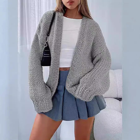 Damen Kuschelige Strickjacke mit Oversized-Schnitt Fudus
