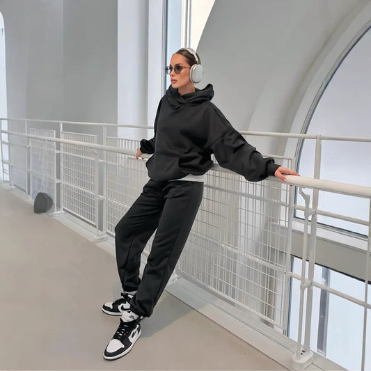 Damen Hoodies und Jogginghose Set Fudus