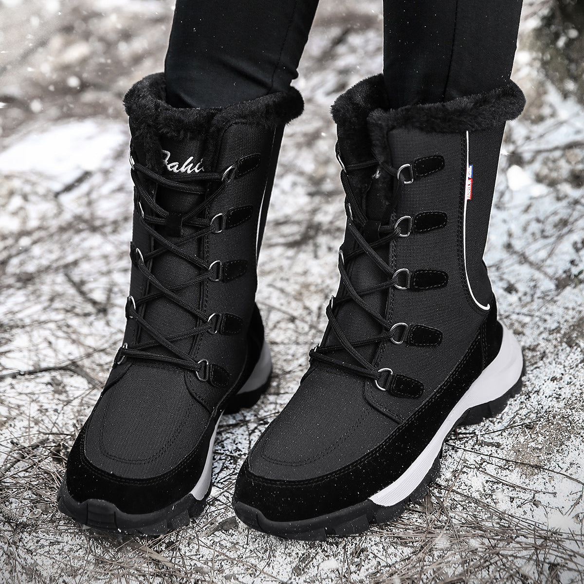 Damen isolierte Winterstiefel mit rutschfester Sohle und weichem Innenfutter Fudus
