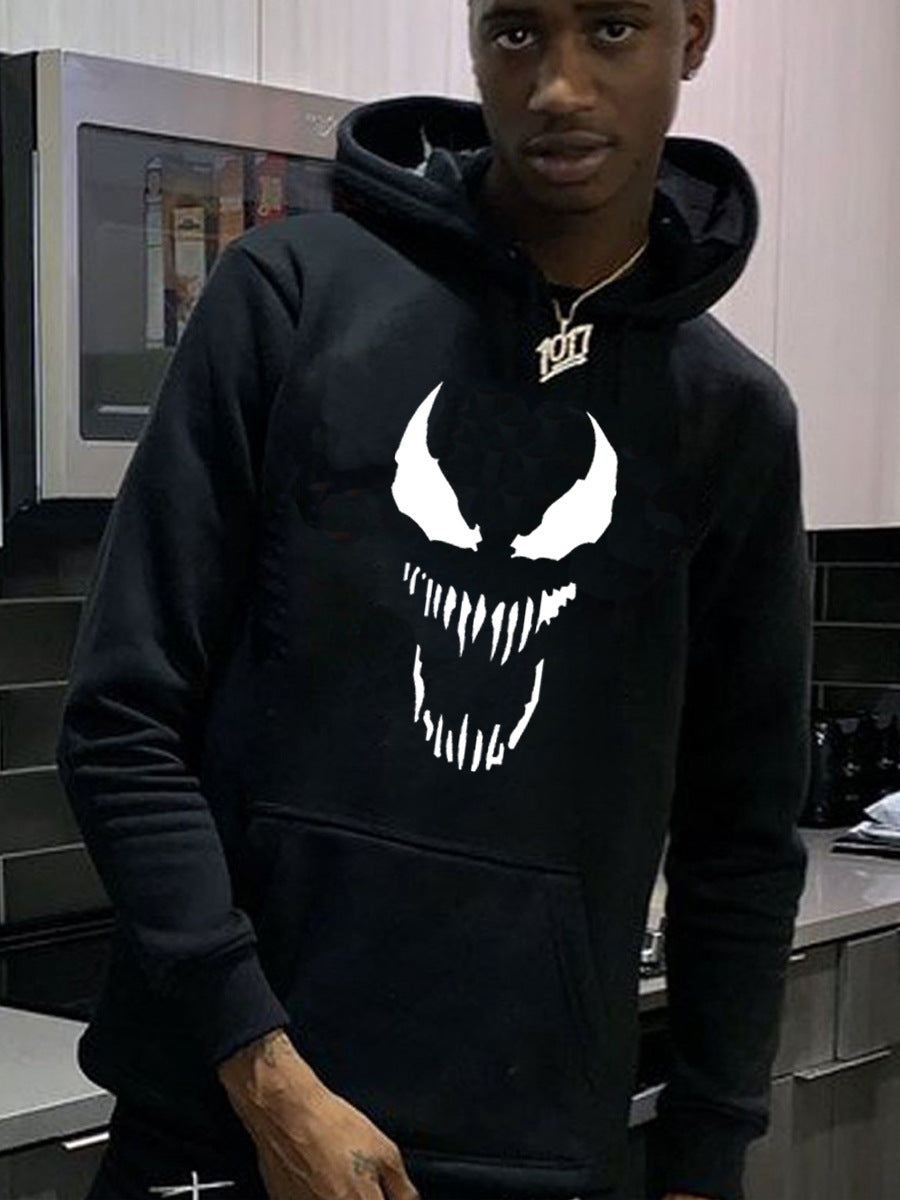 Herren Kapuzenpullover mit auffälligem Monster-Print Fudus