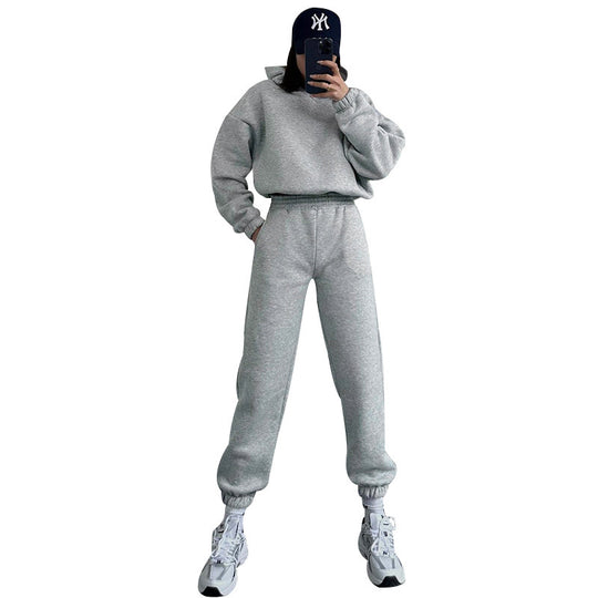 Damen Hoodie und Jogginghose Set mit komfortablem Schnitt Fudus