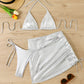 Bikini Set Damen Schimmernd Triangle Wickelrock