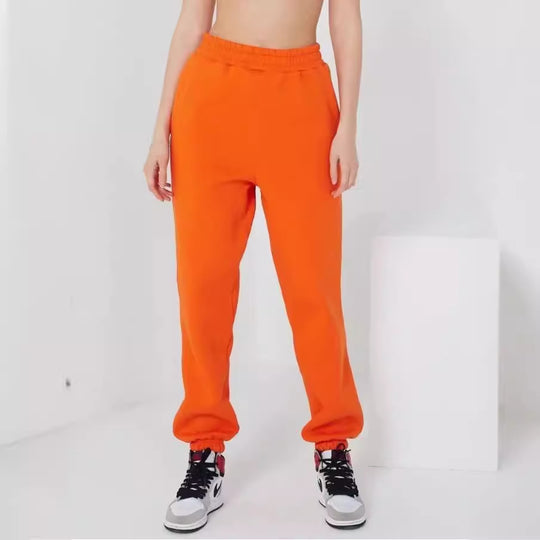 Damen lässige Jogginghose mit elastischem Bund und Bündchen Fudus