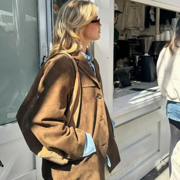 Damen Hochwertige Blazerjacke aus strukturiertem Material Fudus