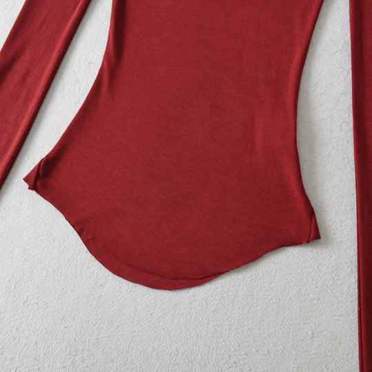 Damen langärmliges T-Shirt mit elegantem Rundhalsausschnitt Fudus