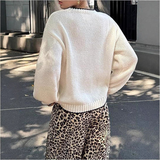 Damen Grobstrickpullover mit maritimem Hummer-Motiv Fudus