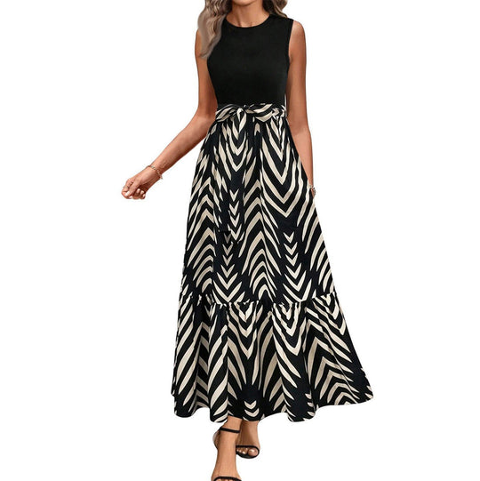 Damen Langärmeliges Maxikleid mit asymmetrischem Schnitt und fließendem Material Fudus