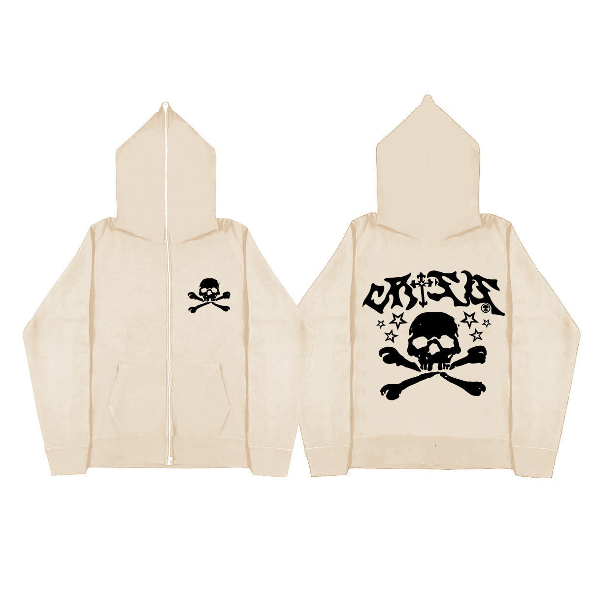 Damen Kapuzenpullover mit kreativem Totenkopfdesign Fudus