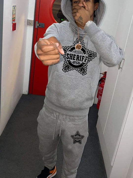 Damen Hoodie- und Jogginghose-Set mit einzigartigem Sheriff-Design Fudus