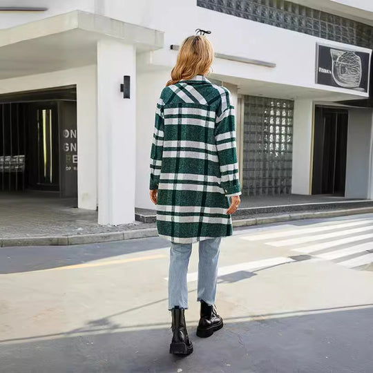 Damen Karierte Überhemdjacke Fudus