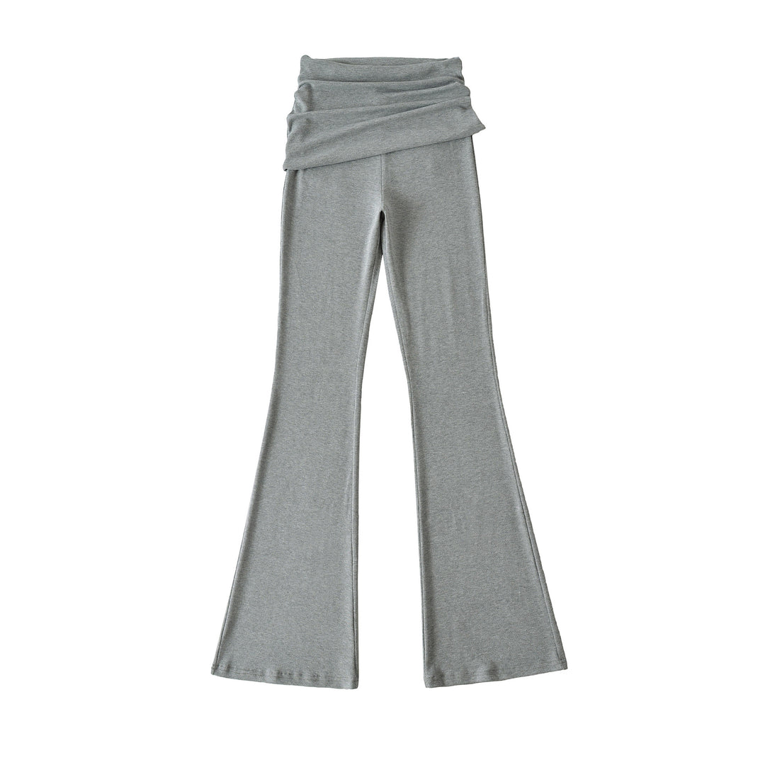 Damen komfortable Palazzo-Hose mit breitem Bund Fudus