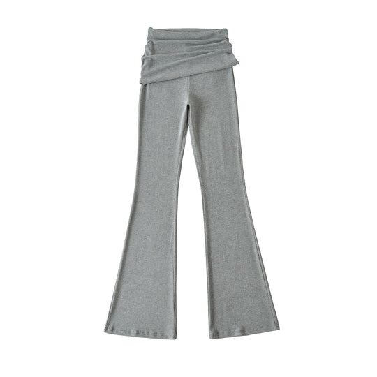 Damen komfortable Palazzo-Hose mit breitem Bund Fudus