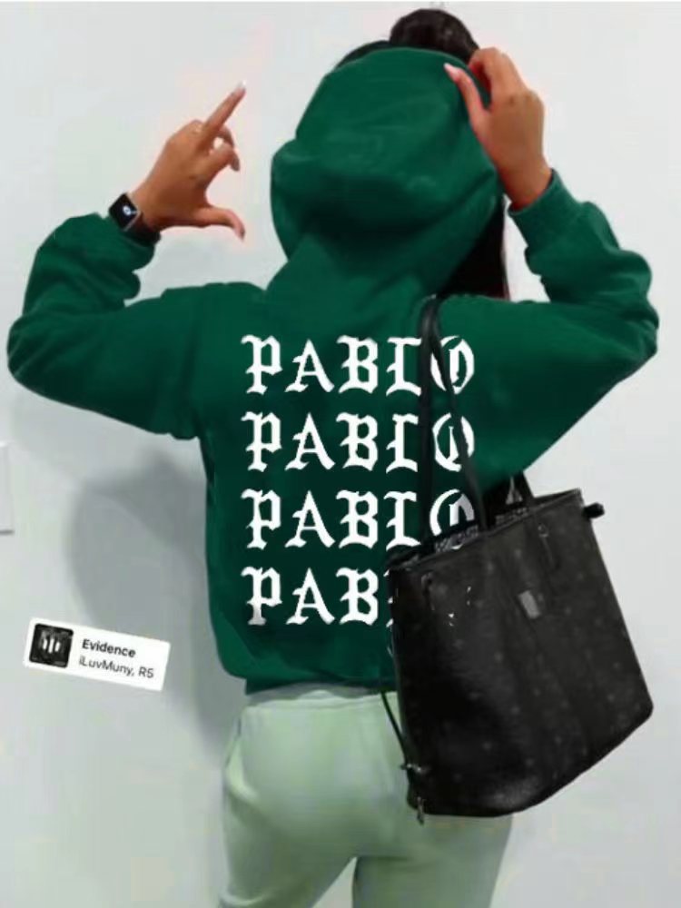 Damen Kapuzenpullover mit kreativem Grafikdruck und bequemer Passform Fudus